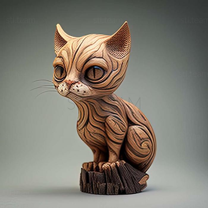 3D модель Піксі боб кішка (STL)